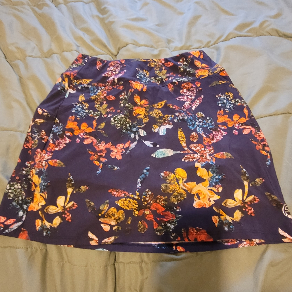 Foray Golf Floral Navy A-Line Skirt